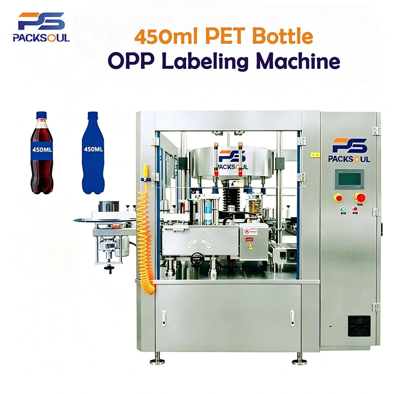 Etichettatrice OPP per bottiglie in PET da 450 ml